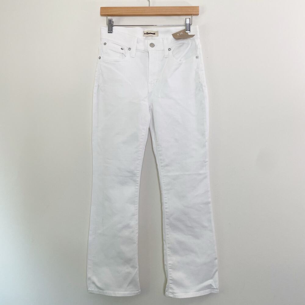 NWT Madewell Kick Out Crop Jeans‎ in Pure White Size 26 - Picture 3 of 12